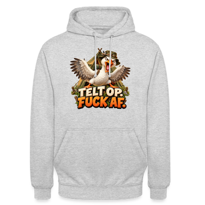 CityShirts - Hoodie - Telt op. Fuck af. - CS037 - lysegrå meleret