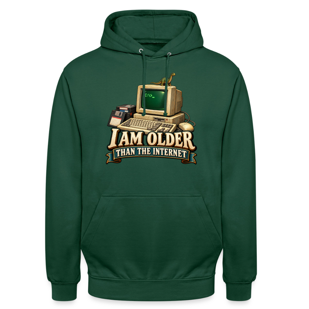 CityShirts - Hoodie - I am older than the internet - CS022 - flaskegrøn