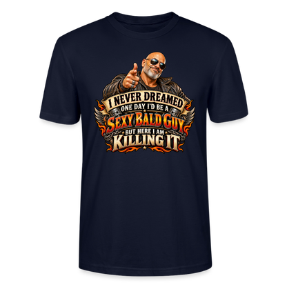 CityShirts - T-shirt - Sexy Bald Guy – Killing It - CS008 - marineblå