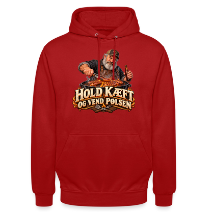 CityShirts - Hoodie - Hold kæft og vend pølsen - CS045 - rød