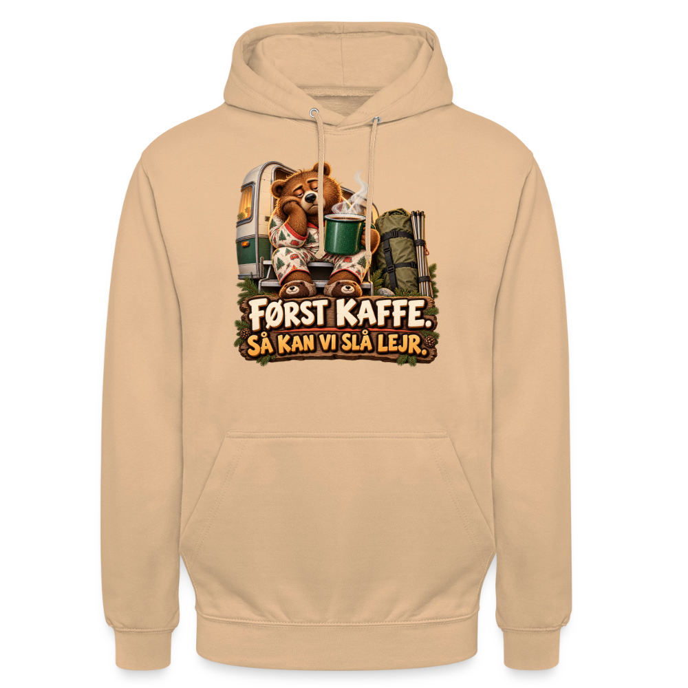 CityShirts - Hoodie - Først kaffe – Så kan vi slå lejr - CS043 - fersken