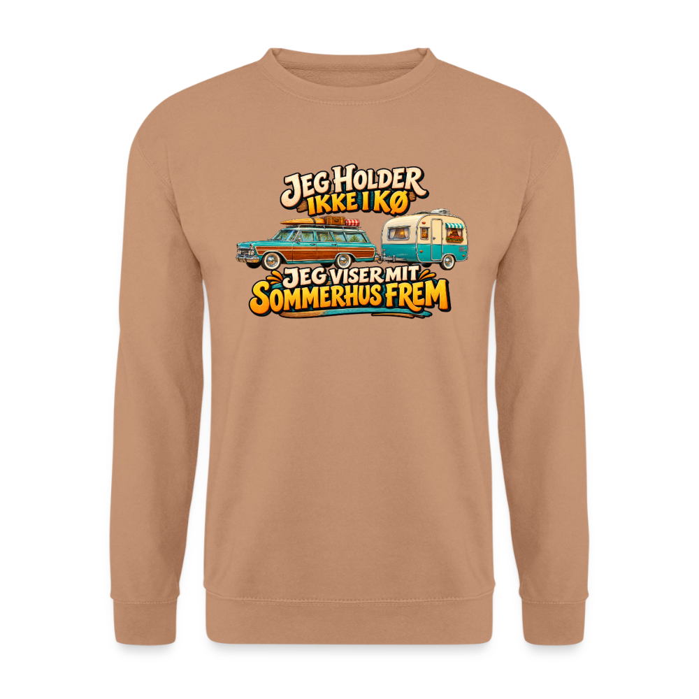 CityShirts - Sweatshirt - Jeg holder ikke i kø – Jeg viser mit sommerhus frem - CS034 - mokka