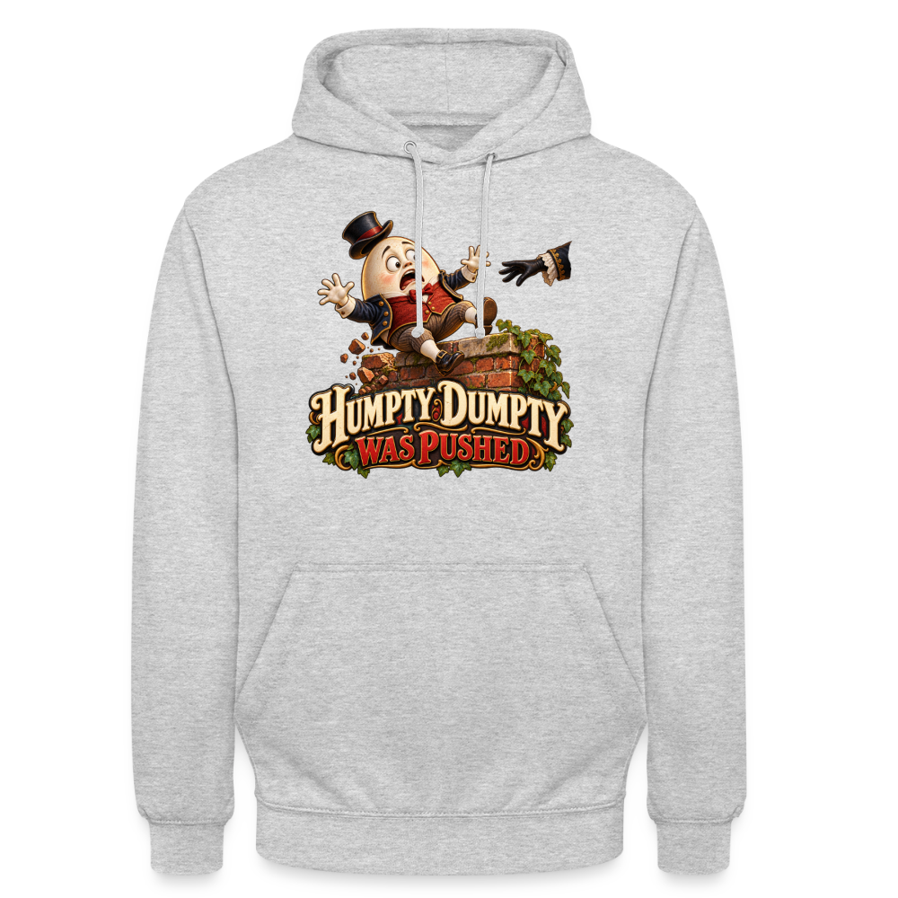 CityShirts - Hoodie - Humpty Dumpty was pushed - CS016 - lysegrå meleret
