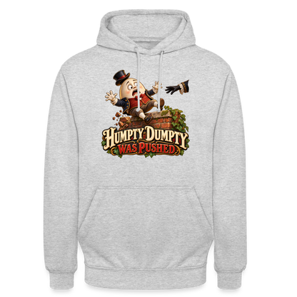 CityShirts - Hoodie - Humpty Dumpty was pushed - CS016 - lysegrå meleret