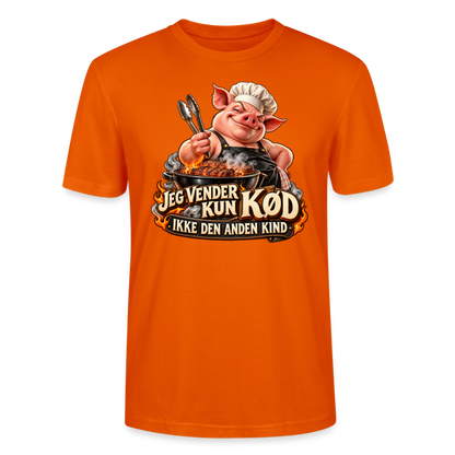 CityShirts - T-shirt - Jeg vender kun kød – Ikke den anden kind - CS044 - mørk orange