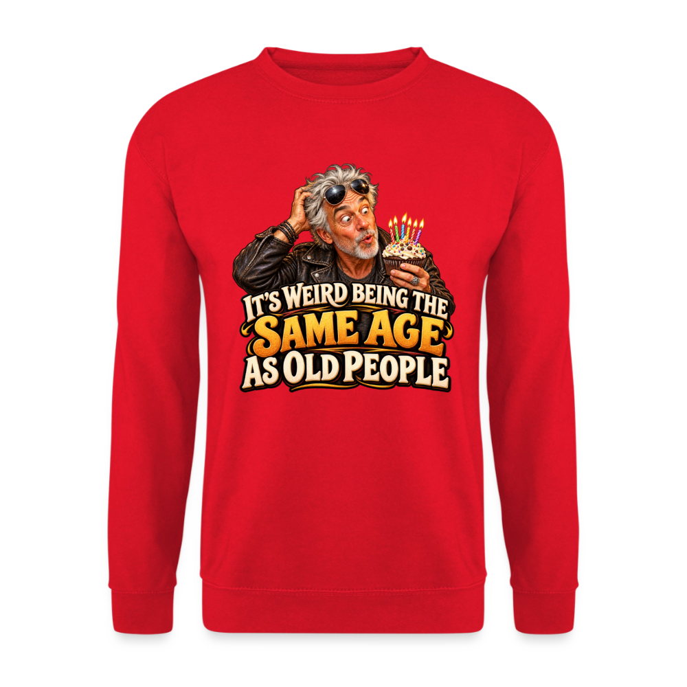 CityShirts - Sweatshirt - Same age as old people - CS018 - rød