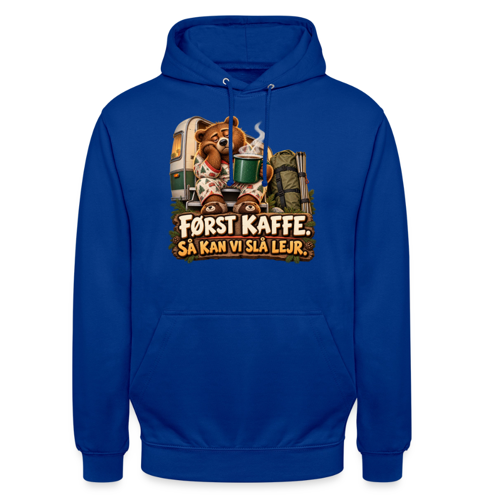 CityShirts - Hoodie - Først kaffe – Så kan vi slå lejr - CS043 - kongeblå