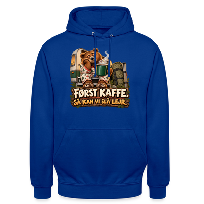 CityShirts - Hoodie - Først kaffe – Så kan vi slå lejr - CS043 - kongeblå