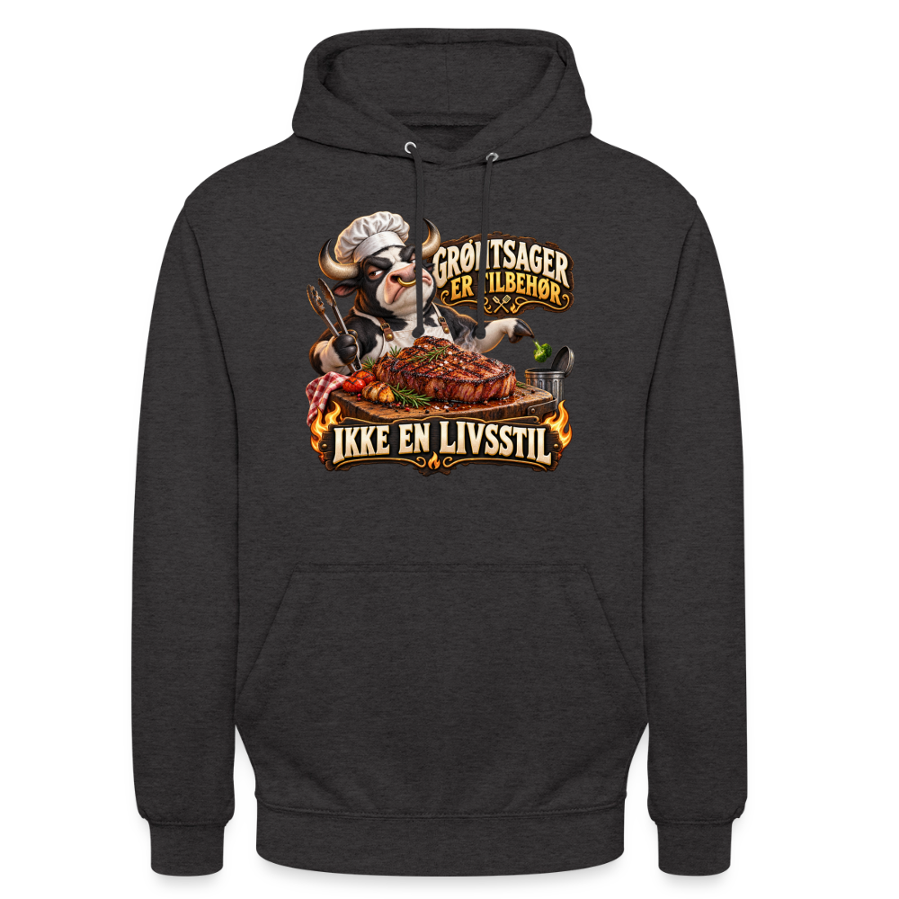 CityShirts - Hoodie - Grøntsager er tilbehør – Ikke en livsstil - CS053 - charcoal