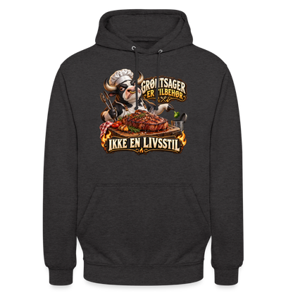 CityShirts - Hoodie - Grøntsager er tilbehør – Ikke en livsstil - CS053 - charcoal