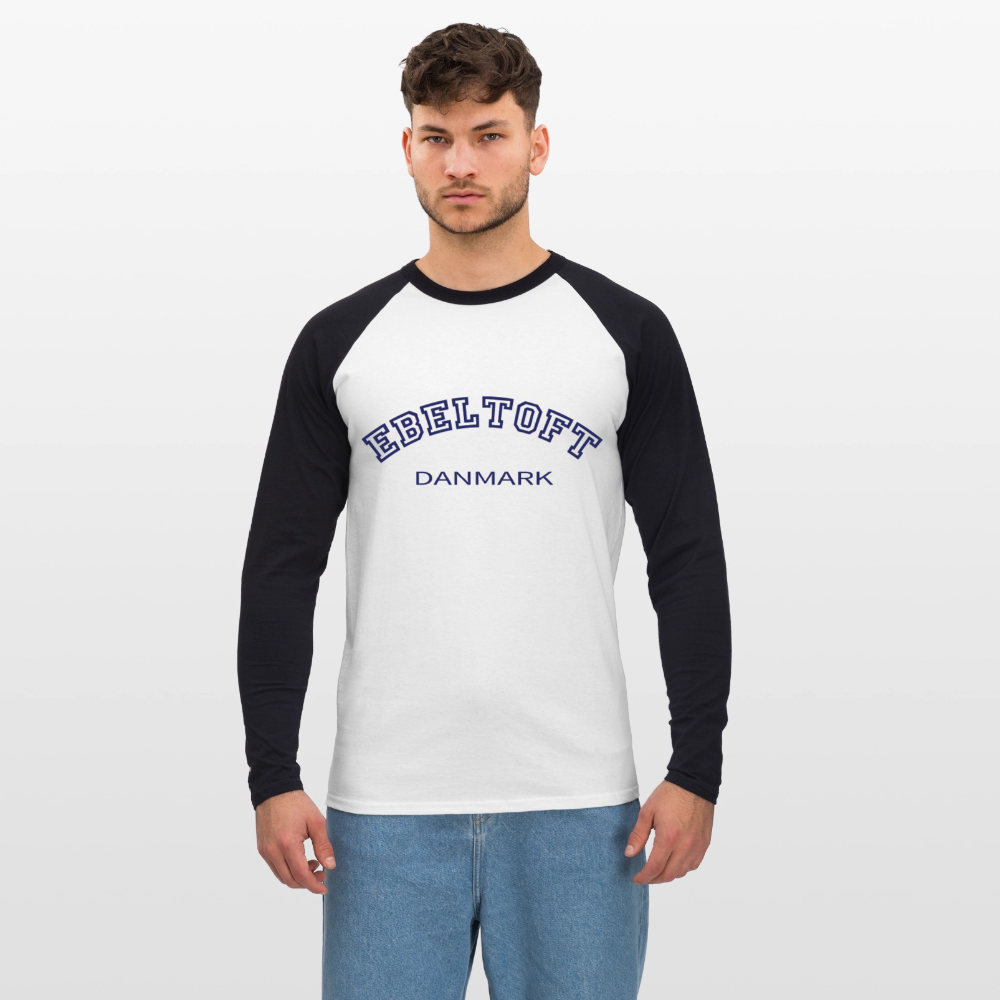 CityShirt - Baseball T-Shirt - Ebeltoft - hvid/sort