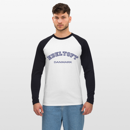 CityShirt - Baseball T-Shirt - Ebeltoft - hvid/sort