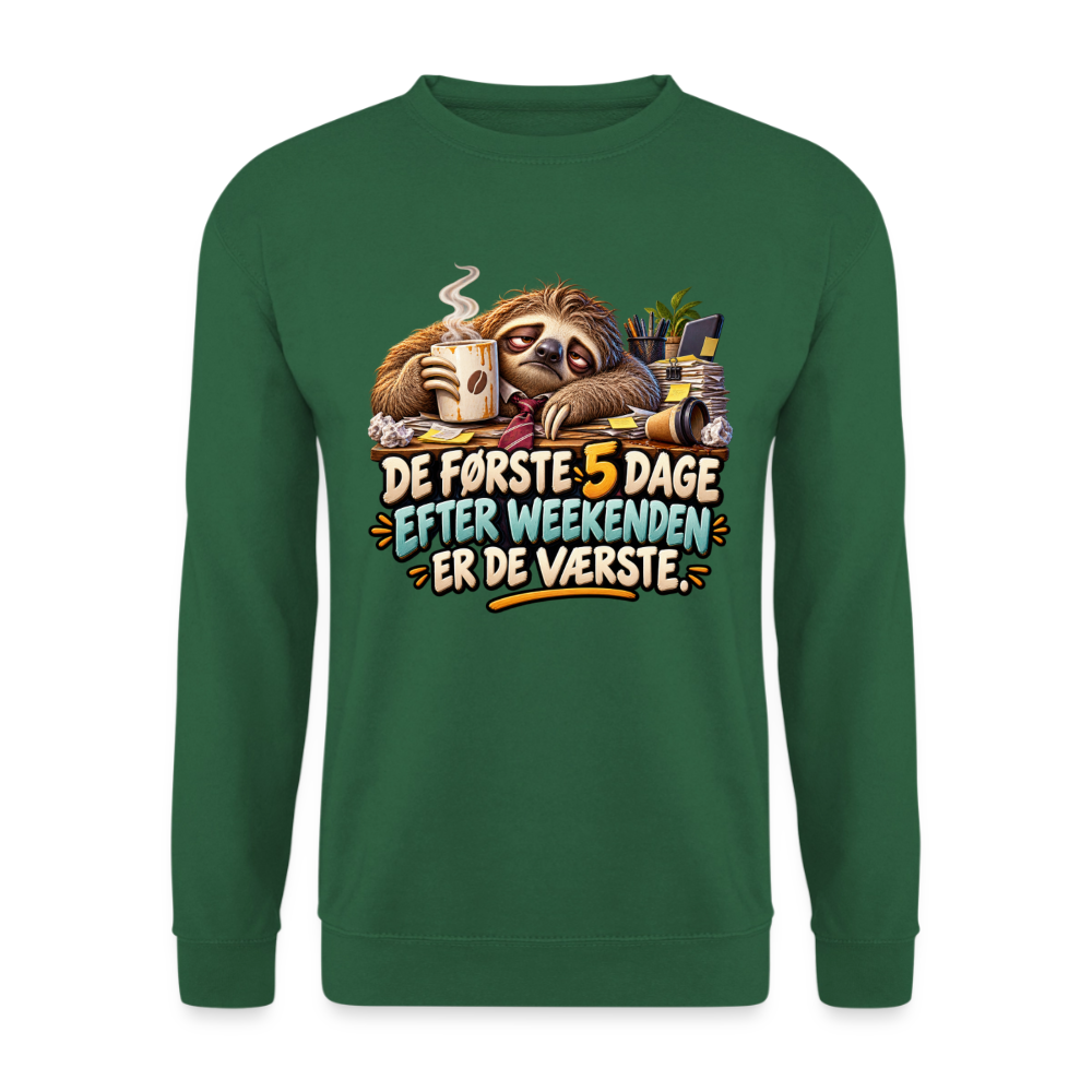 CityShirts - Sweatshirt - De første 5 dage efter weekenden er de værste - CS023 - grøn