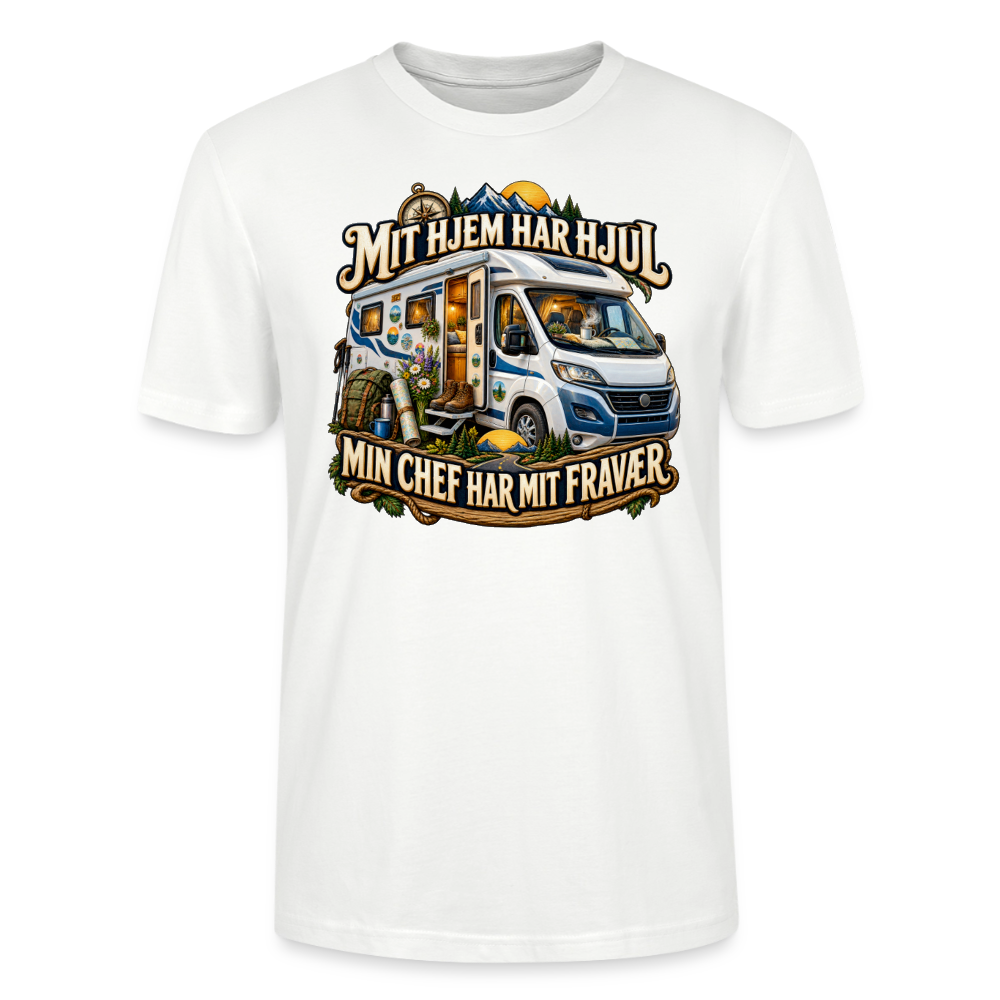 CityShirts - T-shirt - Mit hjem har hjul – Min chef har mit fravær - CS040 - hvid