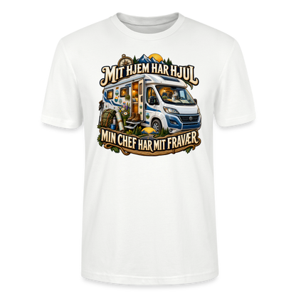 CityShirts - T-shirt - Mit hjem har hjul – Min chef har mit fravær - CS040 - hvid