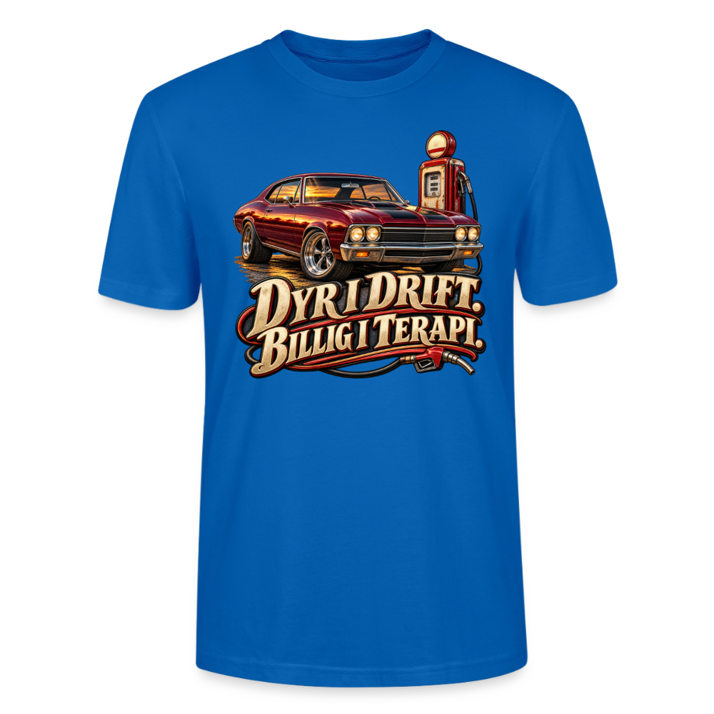 CityShirts - T-shirt - Dyr i drift. Billig i terapi. – V8 - CS029 - påfugleblå