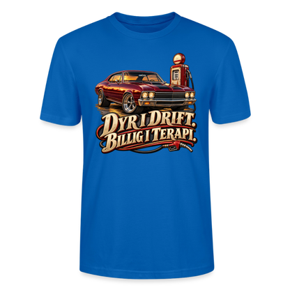CityShirts - T-shirt - Dyr i drift. Billig i terapi. – V8 - CS029 - påfugleblå