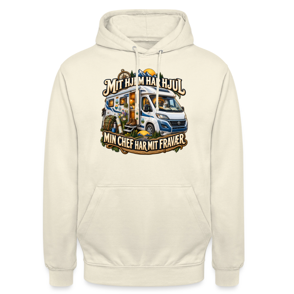 CityShirts - Hoodie - Mit hjem har hjul – Min chef har mit fravær - CS040 - vaniljemilkshake