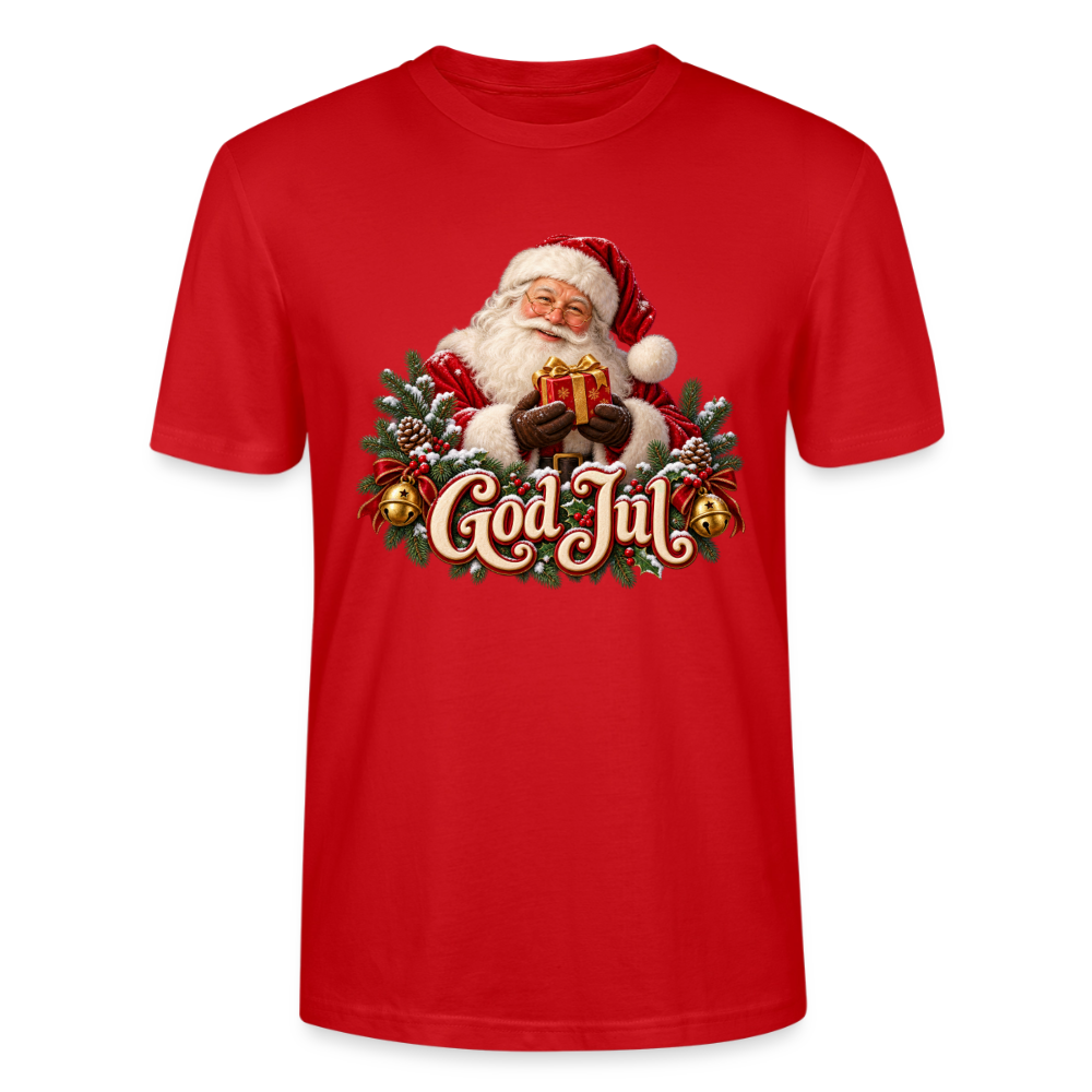 CityShirts - T-shirt - God Jul – klassisk julemand - CS058 - rød