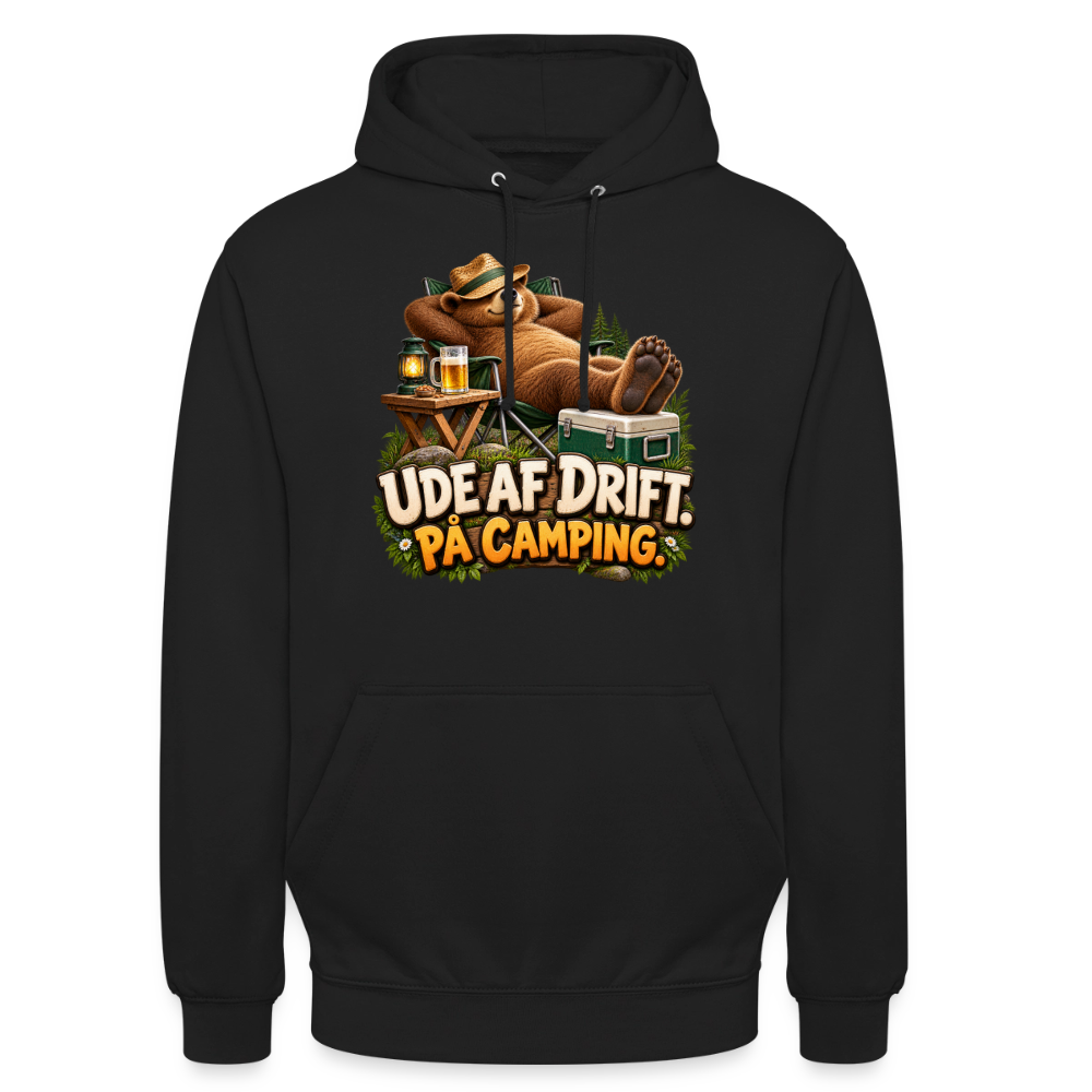 CityShirts - Hoodie - Ude af drift. På camping. - CS035 - sort