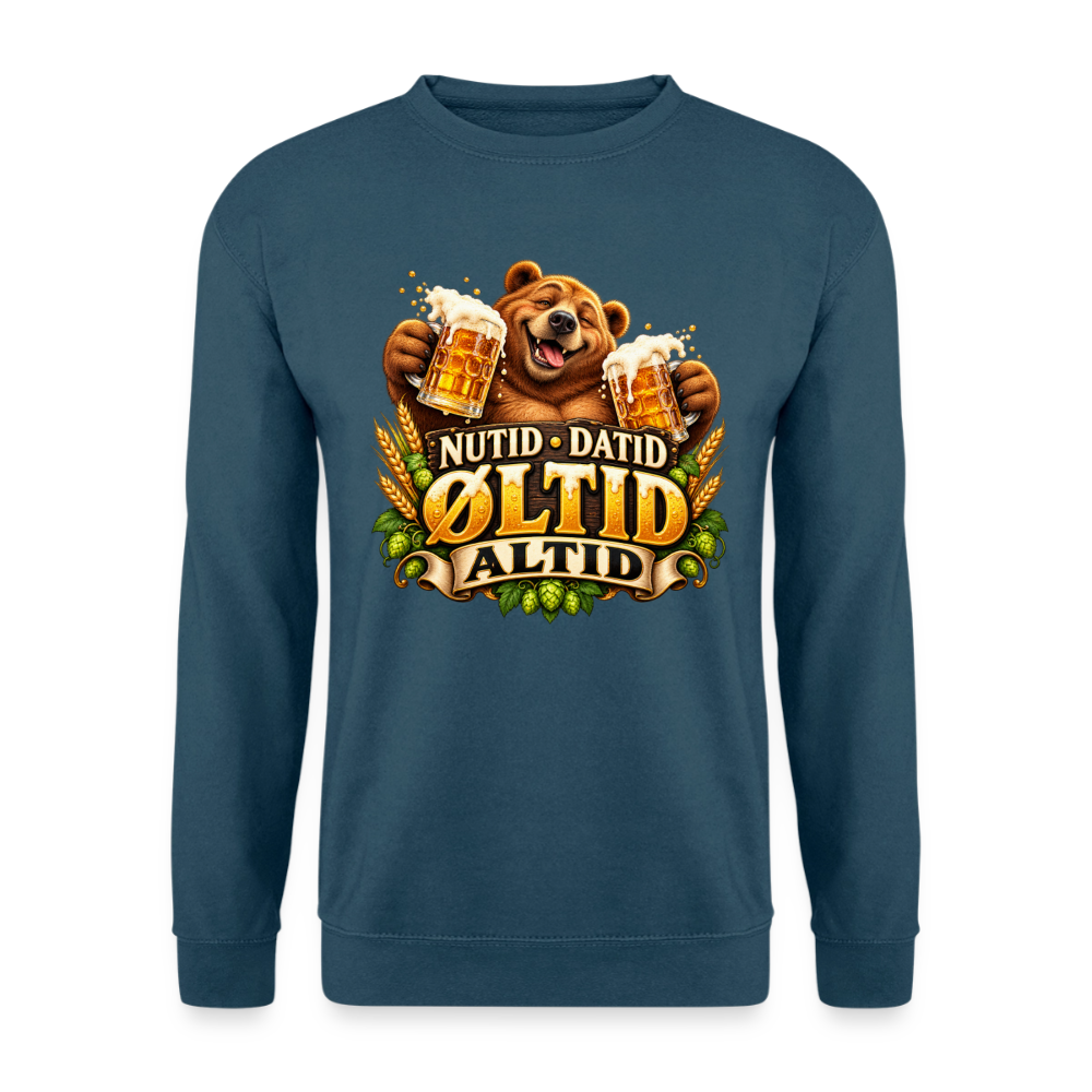 CityShirts - Sweatshirt - Nutid, datid, øltid – altid - CS006 - indigoblå