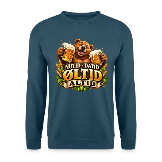 CityShirts - Sweatshirt - Nutid, datid, øltid – altid - CS006 - indigoblå