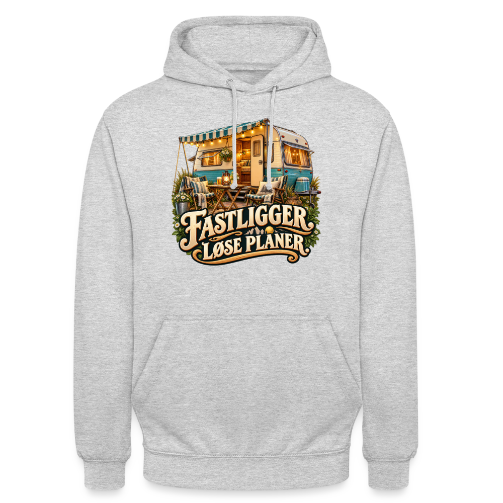 CityShirts - Hoodie - Fastligger. Løse planer. - CS031 - lysegrå meleret