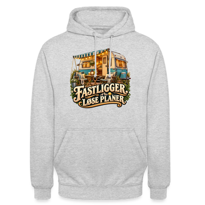 CityShirts - Hoodie - Fastligger. Løse planer. - CS031 - lysegrå meleret