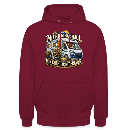 CityShirts - Hoodie - Mit hjem har hjul – Min chef har mit fravær - CS040 - bordeaux