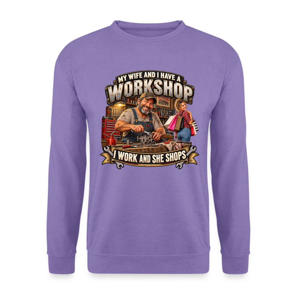 CityShirts - Sweatshirt - Workshop – I work and she shops - CS021 - lavendel