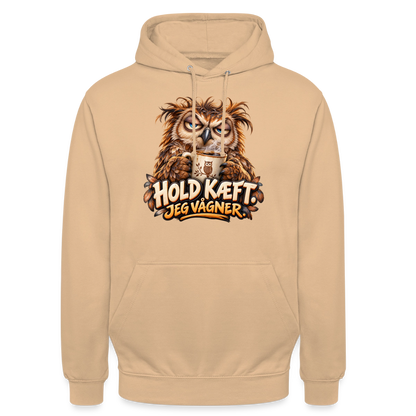 CityShirts - Hoodie - Hold kæft. Jeg vågner. – morgenugle - CS027 - fersken