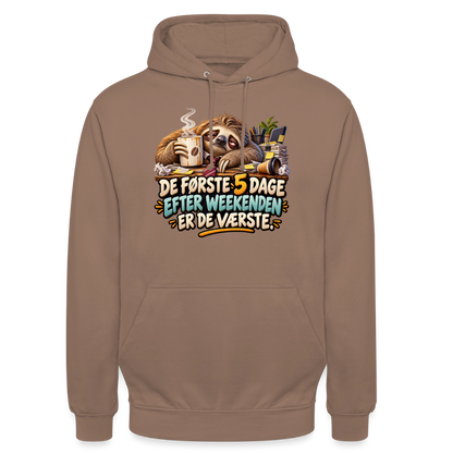 CityShirts - Hoodie - De første 5 dage efter weekenden er de værste - CS023 - mokka
