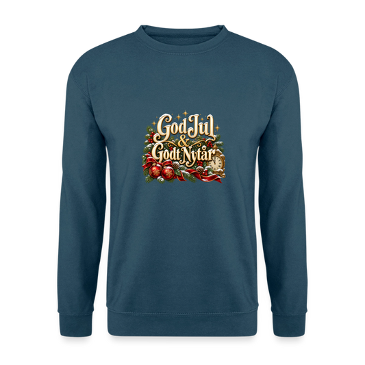CityShirts - Sweatshirt - God Jul & Godt Nytår – jul og nytår - CS060 - indigoblå