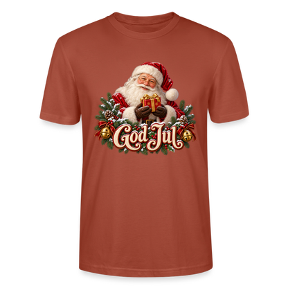 CityShirts - T-shirt - God Jul – klassisk julemand - CS058 - terrakotta