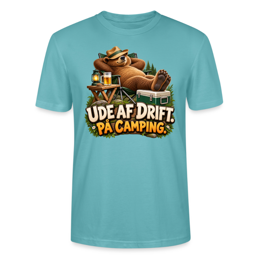 CityShirts - T-shirt - Ude af drift. På camping. - CS035 - pastelturkis