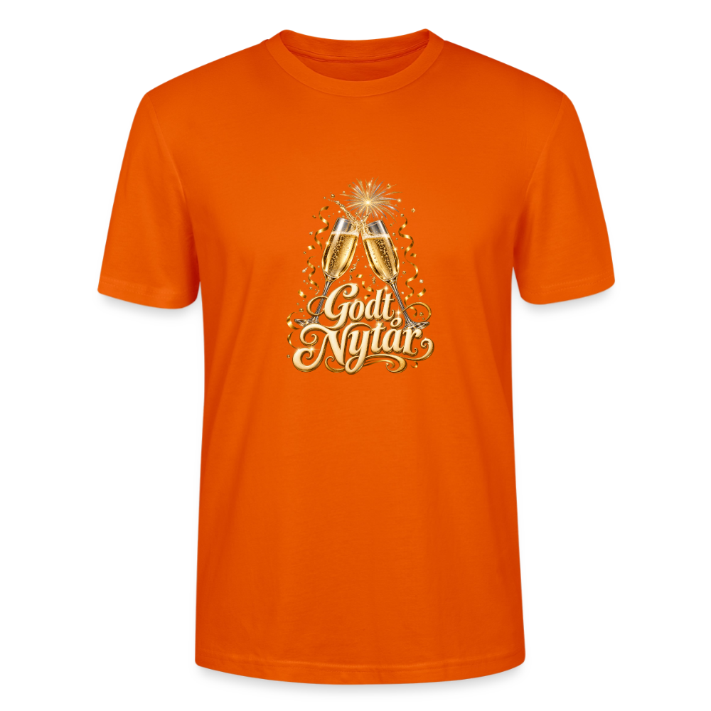 CityShirts - T-shirt - Godt Nytår – champagne og fyrværkeri - CS066 - mørk orange