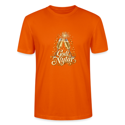 CityShirts - T-shirt - Godt Nytår – champagne og fyrværkeri - CS066 - mørk orange