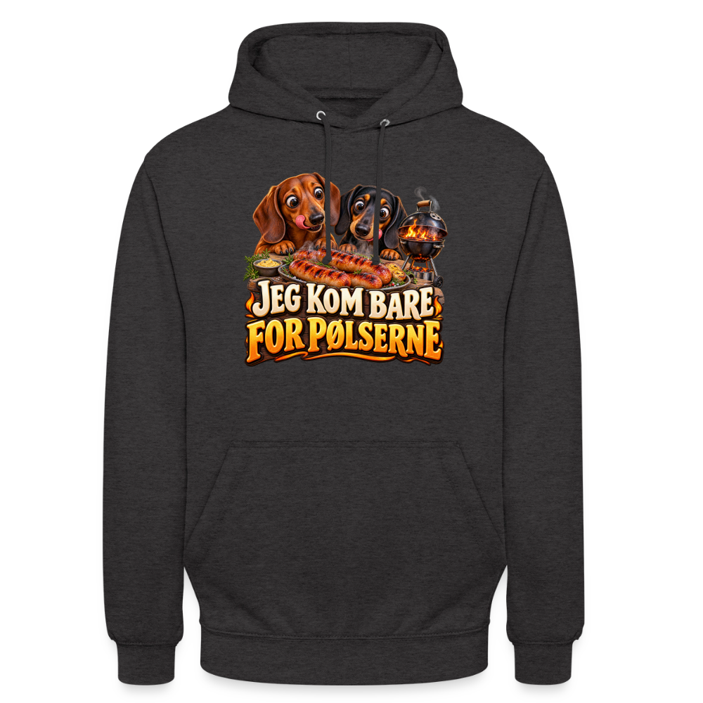 CityShirts - Hoodie - Jeg kom bare for pølserne - CS048 - charcoal