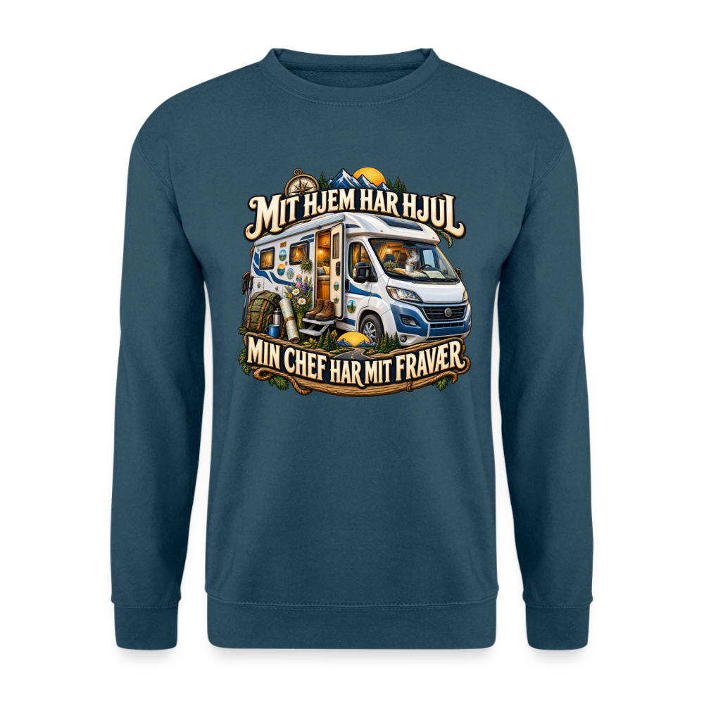 CityShirts - Sweatshirt - Mit hjem har hjul – Min chef har mit fravær - CS040 - indigoblå