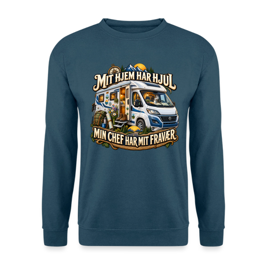 CityShirts - Sweatshirt - Mit hjem har hjul – Min chef har mit fravær - CS040 - indigoblå