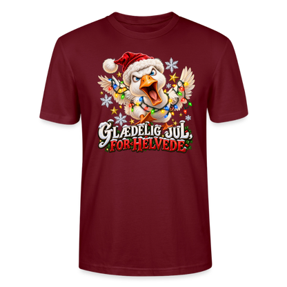 CityShirts - T-shirt - Glædelig jul, for helvede – julegås - CS025 - burgunder-rød