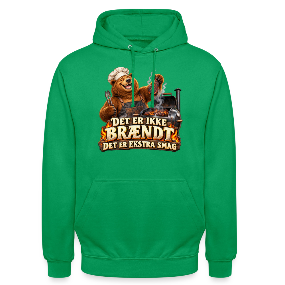 CityShirts - Hoodie - Det er ikke brændt – Det er ekstra smag - CS046 - kelly grøn