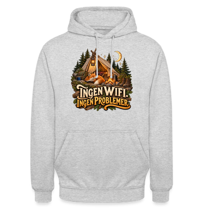 CityShirts - Hoodie - Ingen WiFi. Ingen problemer. - CS036 - lysegrå meleret
