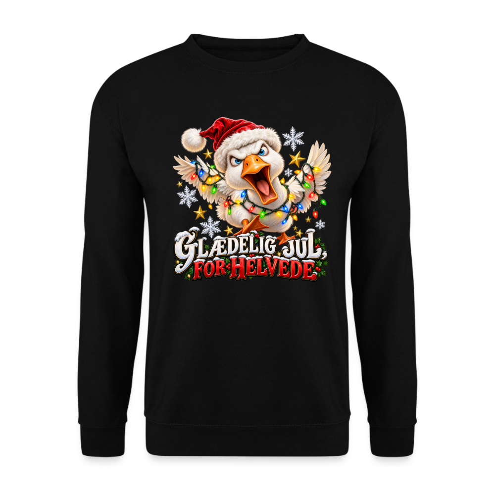 CityShirts - Sweatshirt - Glædelig jul, for helvede – julegås - CS025 - sort