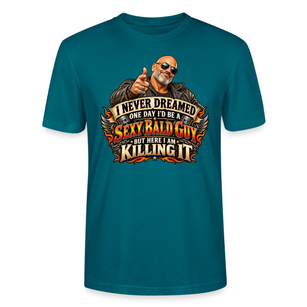 CityShirts - T-shirt - Sexy Bald Guy – Killing It - CS008 - havblå