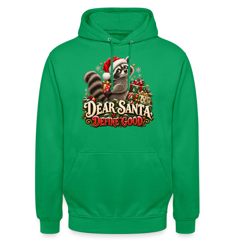 CityShirts - Hoodie - Dear Santa, define good – julevaskebjørn - CS028 - kelly grøn