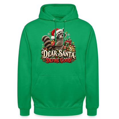 CityShirts - Hoodie - Dear Santa, define good – julevaskebjørn - CS028 - kelly grøn