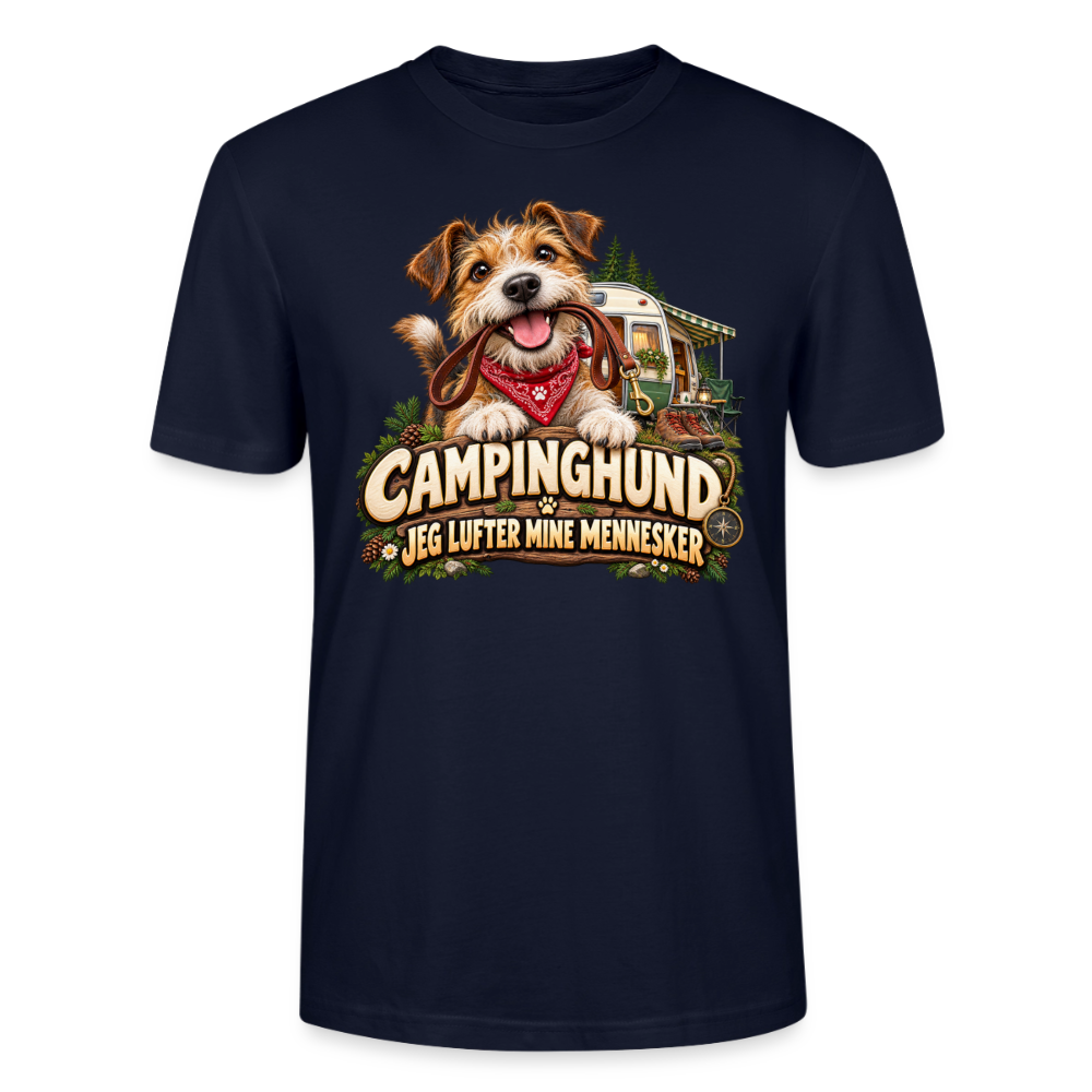 CityShirts - T-shirt - Campinghund – Jeg lufter mine mennesker - CS041 - marineblå