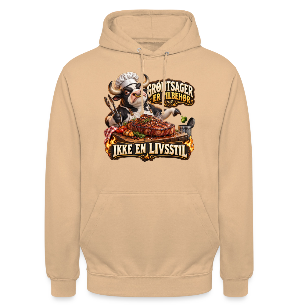CityShirts - Hoodie - Grøntsager er tilbehør – Ikke en livsstil - CS053 - fersken