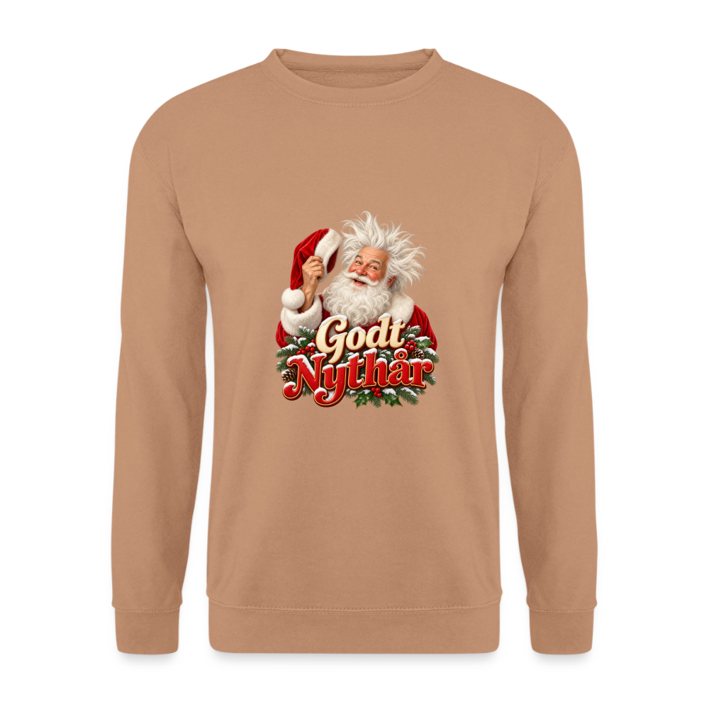 CityShirts - Sweatshirt - Godt Nythår – julemand med morgenhår - CS061 - mokka